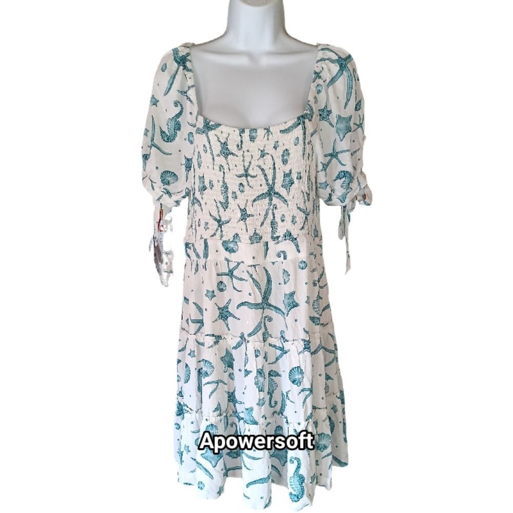 Agua Bonita Deep Sea Ocean Print Smocked Dress - Picture 4 of 4